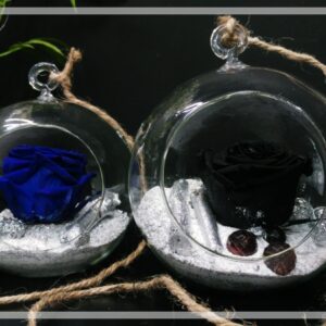 Bola de cristal con rosa eterna